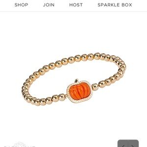 Park Lane Gold Bracelet with Orange Pumpkin Charm